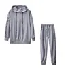Ropa de Mujer Transfronteriza Primavera y Otoño Exportación Europea y Americana Casual Traje de Dos Piezas Ropa Deportiva Sudadera y Pantalón de Chándal Traje Logo Estilo Europeo y Americano