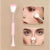 Set de Pinceles de Maquillaje Doble Cara Transfronterizo Europeo y Americano, Pincel para Base tipo Almohada, Pincel para Polvo de Rubor, Pincel de Maquillaje Color Café, Herramientas de Belleza