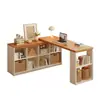 Mesa de Canto de Madeira Maciça Estante Mesa Integrada Estudo em Casa Quarto de Estudante Mesa de Estudo Escrita Mesa para Computador de Mesa Quarto