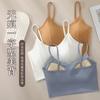 Camisola de mujer sin costuras con copas fijas finas y grandes de verano, de una pieza, con pecho pequeño y espalda hermosa.