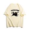 Camiseta de Manga Corta Verde Militar Pesado de Algodón para Mujer Verano Estilo Hong Kong Holgada Estilo Americano Top High Street Tendencia Pelo