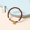 Novo Cavalo de Balanço Macaron Azul Queimado Pulseira Dourada com Areia Roxa Pulseira Feminina Fashion e Versátil para um Ano Novo Suave