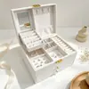 Venta Caliente de Comercio Electrónico Caja de Joyería con Espejo Caja de Almacenamiento Multicapa Wenwan Caja de Adorno de Alto Nivel para Joyería, Pulseras, Accesorios para el Cabello, Lápiz Labial