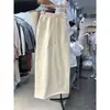 Falda Larga Casual Deportiva Elástica de Cintura Pequeña para Mujer Dongdaemun Corea 2025 Primavera/Verano Moderna
