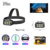 Linterna frontal LED de luz fuerte para cabeza, lámpara de pesca para exteriores, ajuste arriba y abajo, carga USB, faro frontal con sensor de luz fuerte, lámpara para correr en exteriores