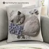 Funda de Almohada de Gato Más Vendida de Temu, Funda de Cojín Decorativa para el Hogar de Animales Linda y Divertida, Hecha a Medida y Disponible para Dropshipping