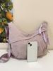 2025 Bolso de Hombro de Color Sólido de Moda para Viajes Cotidianos para Mujer, Bolso Tipo Dumpling Casual Diario Ligero, Bolso Cruzado de Tela de Nylon Casual para Mujer