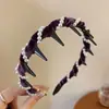 Tiara de Veludo com Pérolas 2026 Nova Textura Fofa Tiara Dentada Que Não Prende o Cabelo, Ferramenta de Arrumar o Cabelo Dupla Face