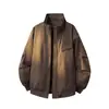 Jaqueta corta-vento de trabalho com retalhos de cores contrastantes para o início da primavera, masculina, solta, casual, esportiva, estilo primavera e outono, versátil, emagrecedora