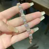 Pulseira Quadrada de Zircônia de Luxo Leve de Alta Qualidade Exquisita Versátil Moda Celebridade da Internet Joia de Mão Pulseira Estilo Delicado e Feminino