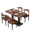 Juego de mesa y sillas de restaurante de comida rápida moderno, mesa y sillas de snack bar, mesa y sillas de restaurante de ocio, mesa y sillas para snacks de restaurante de hot pot y té de leche