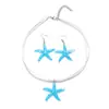 Serie de Verano Bohemian Beach Ocean Serie Transfronteriza Moda Versátil Pendientes de Estrella de Mar Graduados Traje de Collar para Mujer