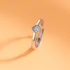 Anillo de Pareja Concentrico Eterno para Hombre y Mujer Anillo Hueco de Amor con Diamante Regalo para Amor a Distancia Anillo de Corazón Indiviso Abierto