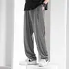 Pantalones Finos de Seda de Hielo de Verano para Hombre Holgados Talla Grande Dape Aire Acondicionado Deportivos Casuales Pantalones de Moda de Pierna Ancha para Cabello