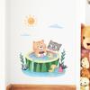 LD64008 dibujos animados lindo gatito personalidad sandía bañera baño artículos de remodelación de pared pegatinas de pared autoadhesivas