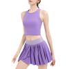 Chal de Color Sólido Traje de Falda Plisada Falso de Dos Piezas Ropa Deportiva para Bádminton, Tenis, Golf, Correr, Aeróbicos, Yoga