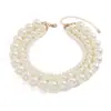 Collar de Perlas de Múltiples Capas Ins Transfronterizo Nicho Gargantilla Exagerada Cadena Sencilla Personalizada de Moda con Cuentas para Clavícula