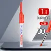 Jinwannian Marcador de Pintura Cabeza Larga 30mm Bolígrafo Industrial Marcador de una Sola Cabeza para Agujeros Profundos Impermeable Especial para Carpintería