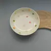 Tigelas e Pratos de Cerâmica de Alta Qualidade com Bolinhas Coloridas Estilo Creme Subesmalte, Louça para Uso Doméstico, Incluindo Tigelas de Arroz, Tigelas de Sopa, Pratos de Jantar e Pratos de Peixe