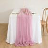 Hermoso Caminero de Mesa Transparente, Cortina Transparente, Cortina de Voile, Transparente Bali para Boda, Fiesta de Cumpleaños, Decoración de Eventos, Mantel de Mesa de Gasa Crepé