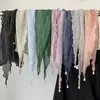 Máquina Cuidadosa que Chupa Ojos ~ Bufanda Triangular con Patrón de Hojas Francesas Primavera y Verano Ligera Suave Estilo Occidental Pañuelo para la Cabeza Banda para el Cabello Pañuelo Pequeño de Seda