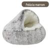 Ninho de Gato Concha Semi-fechada Quente de Inverno Cama para Gato de Estimação Ninho de Cachorro Cama para Cachorro Ninho de Pelo Longo Almofada de Outono e Inverno Casa para Gato