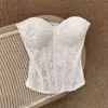 Elegante Top de Tubo Blanco Tridimensional de Socialité, Capa Base Chic Ajustada Estilo Coreano para Ropa Exterior