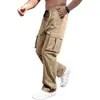 Temporada de primavera y otoño, diseño casual de moda transfronterizo europeo y americano con múltiples bolsillos, pantalones de trabajo atléticos de pierna recta, ropa para hombre, disponible para dropshipping