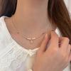 Colar de Dopamina Que Não Desbota, Corrente para Clavícula Feminina de Verão de Alto Padrão, Nicho, Pingente com Contas de Cristal Zircônia, Joia