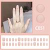 Cor sólida simples Nail Art Advanced Sense removível branco acabado 24 Nude preto branco vermelho vestido armadura