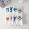 Fábrica Xinma Atacado Moda Graffiti Jovem Casual Meias Esportivas Brancas Simples Rebelde Tendência College Meias
