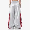 Calça de moletom de street jazz americana para homens e mulheres, calça larga reta com estampa de letras, calça de dança hip-hop