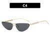 Gafas de Sol Triangulares Ojo de Gato Pequeñas con Marco Perlado Moda Ins Europea y Americana Gafas de Sol Sin Marco de Gama Alta Gafas de Sol Personalizadas