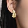 Directo de fábrica de alta calidad aretes de gota de agua brillantes de oro real de 18 quilates estilo coreano moda Dongdaemun aretes de gota de agua al por mayor