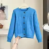 Suéter Floral Cardigan de Tricô Macio para Mulheres, Pulôver, Design Outono e Inverno, Casaco Top com Padrão Vazado Crochê à Mão