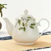 Bule de Porcelana de Osso Jade Jinlan Chinês, Tamanhos Grande e Pequeno, Bule Único, Bule de Porcelana de Osso com Flores, Bule para Infusão de Chá, Bule Pequeno, Bule de Magnólia