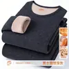 [Direto do Fabricante] Conjunto de Roupa Íntima Térmica, Forrado com Fleece e Espessado, para Homens e Mulheres de Meia-Idade, Camada Base para Outono e Inverno para Aquecimento