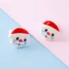 Sinos de Rena de Resina de Natal, Árvore de Natal, Boneco de Neve, Chapéu de Papai Noel, Meias, Argolas Abertas, Acessórios de Mão Atacado