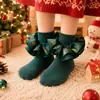 Nuevos Calcetines de Baile con Volantes y Encaje Cómodos para Niños Calcetines de Navidad Estampados Lindos de Princesa para Bebés