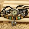 Pulseira de relógio de couro com contas nova direto da fábrica pulseira de PU vintage joias para exportação atacado
