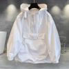 Chaqueta con capucha de color liso para hombre, traje con diseño de costuras y herramientas de moda, pantalón de manga larga con parte superior suelta