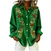 2026 Comercio Exterior Transfronterizo Sitio Independiente de Amazon Verano Camisa de Manga Larga con Estampado a Cuadros y Patrón de Enredaderas Único para Mujer