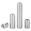 Tornillos de máquina de extremo plano de acero inoxidable 304, Tornillos prisioneros, Tornillos prisioneros hexagonales sin cabeza, Tornillos prisioneros M3M4M5M6