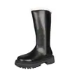 Botas Longas Engrossadas Femininas 2026 Outono/Inverno Novo Estilo Europeu e Americano Moda Plus Veludo Zíper Traseiro Punho Desfiado Botas de Cavaleiro Femininas