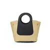 2026 Verano Colorblock Retro Bolso de Paja Gran Capacidad Bolso Tejido de Nicho Bolso de Hombro Simple Moderno
