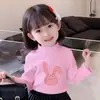 Y2411# terciopelo para niños niñas otoño nuevo camiseta de manga larga niña bebé estampada estilo extranjero chaqueta de manga larga moda T