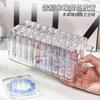 Caja de almacenamiento para pulseras de cristal antioxidante, transparente, con cuentas, para escritorio