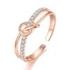 Anillo de Personalidad de Nuevo Estilo para Mujer Diseño Abierto Moda Color Oro Pequeño Fresco Diamante Rai Cruz Anillo de Diamantes para Novia