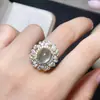 Anillo de Piedra de Uva Natural, Plata 925 Finamente Elaborado con Piedra Principal de 9*11 mm, la Piedra de Uva Natural Está Sujeta a Pruebas