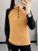 Camiseta Térmica de Base para Mujer, Forrada de Polar, para Deportes al Aire Libre, Montañismo, Combinación de Colores, Ropa para Correr y Fitness de Primavera, Otoño e Invierno